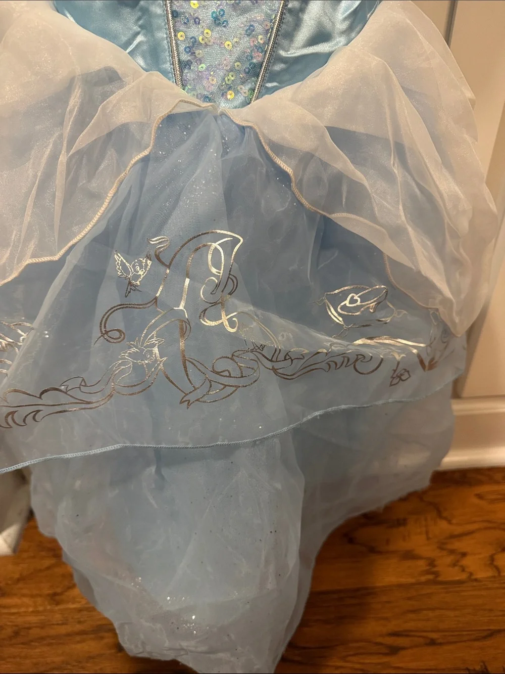 Light Blue Cinderella Princess Ball Gown Kids Costume size 4